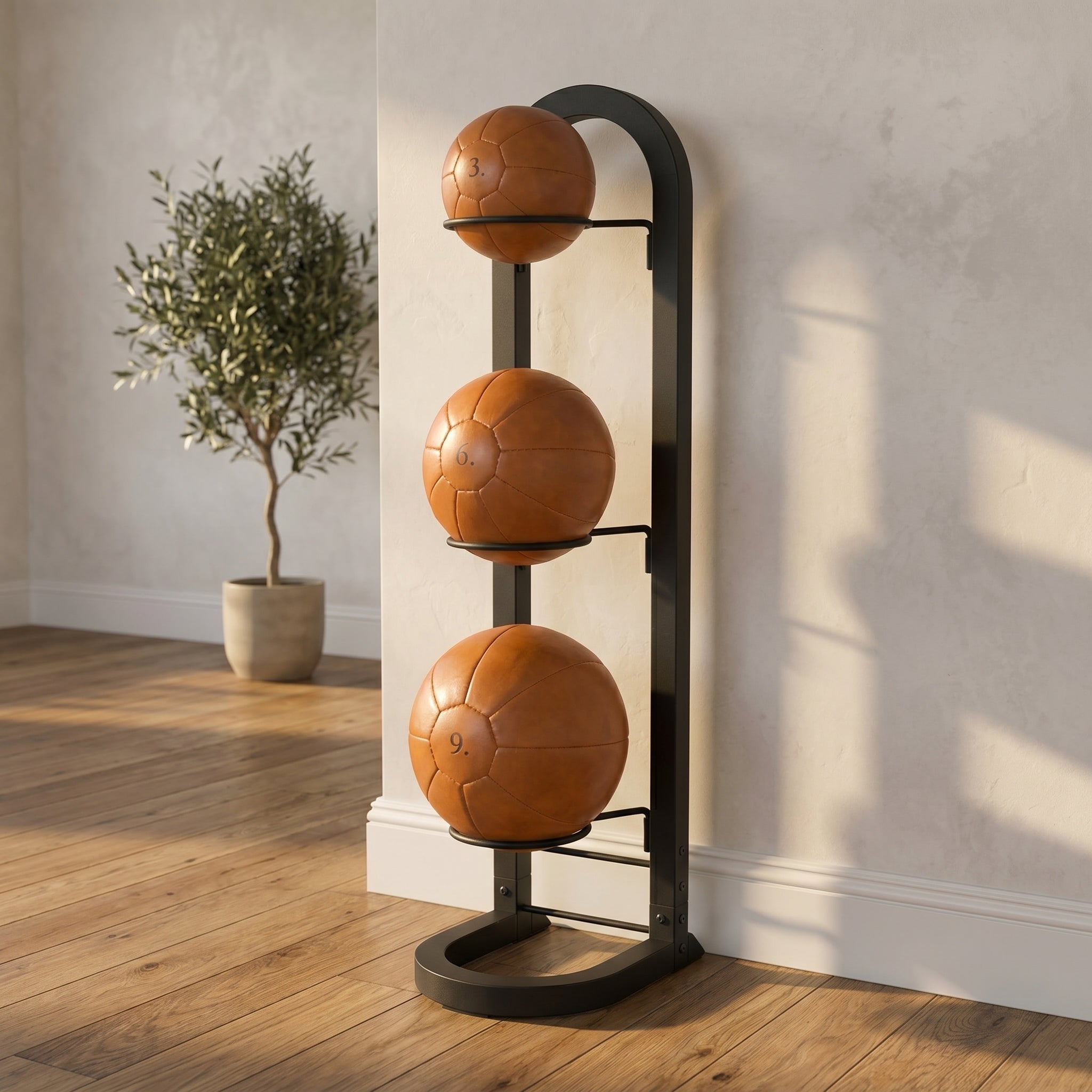 Classic Medicine Ball (Tan Leather)