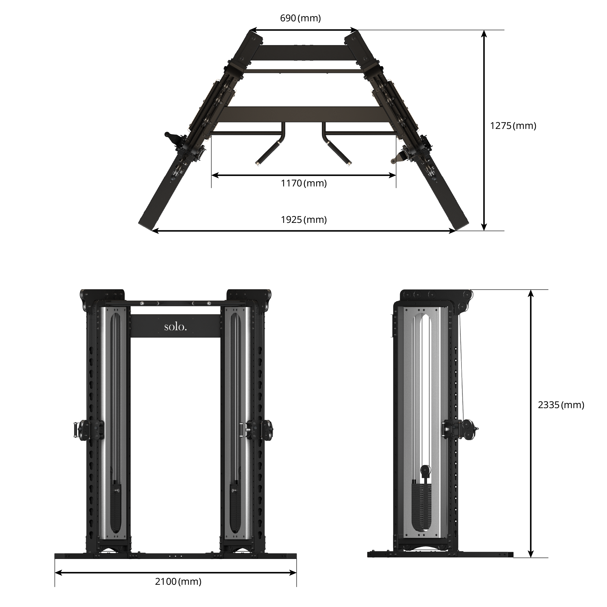 Solo Half Squat Rack with Dual Cable System