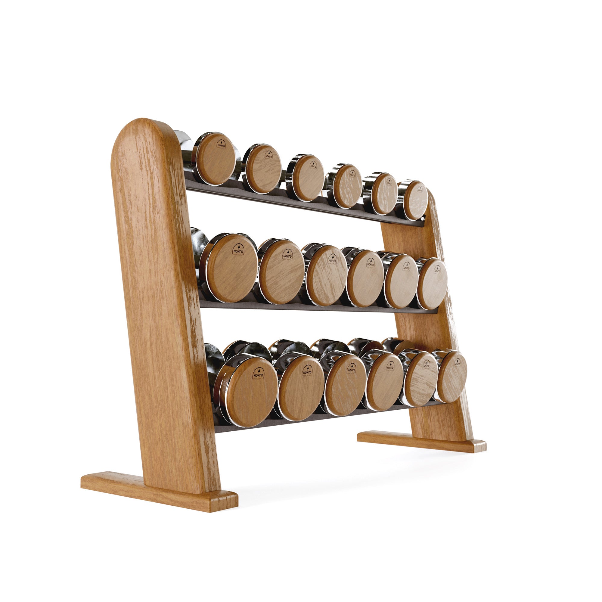 NOHRD Dumbbell Set - Premium Wood Finish