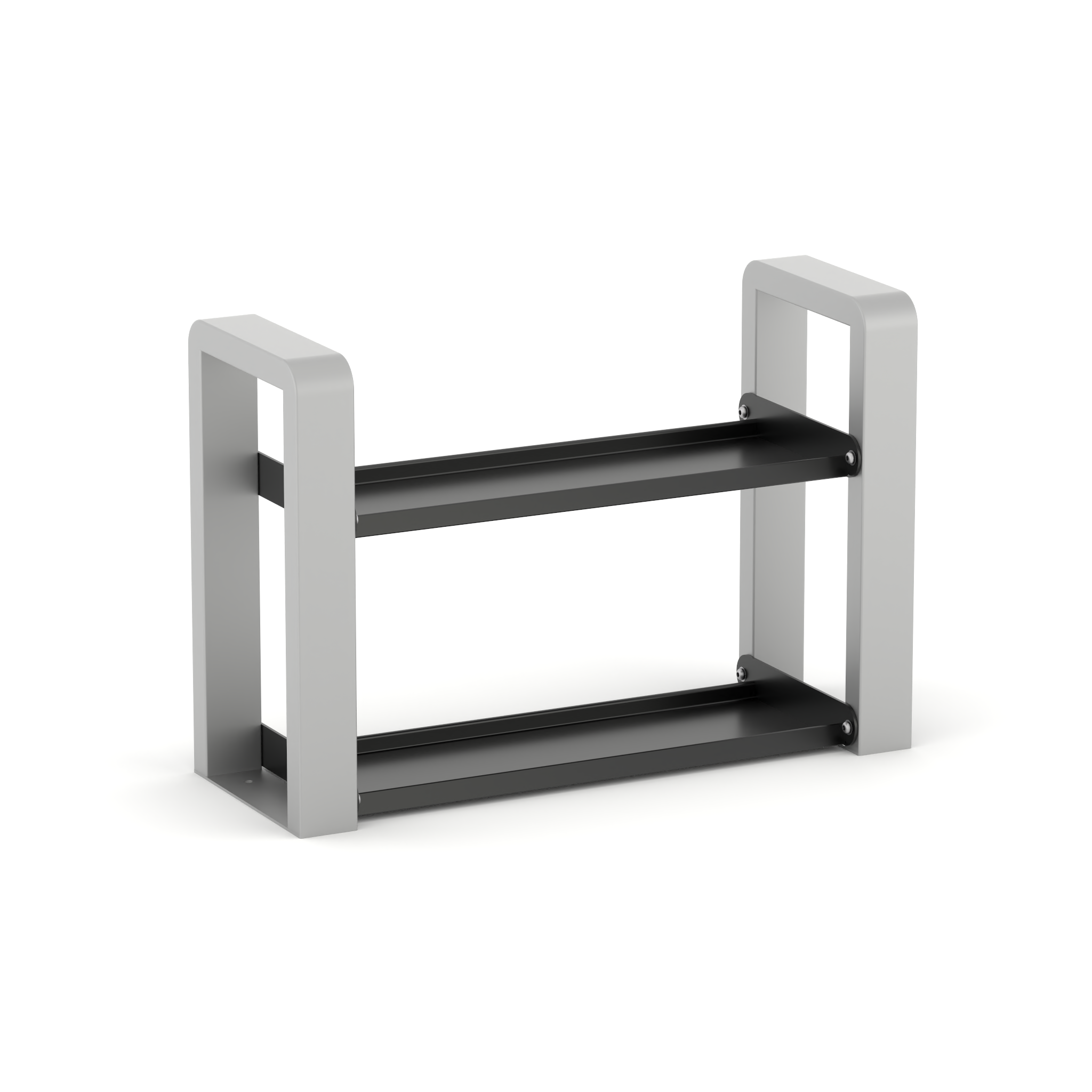 2 tier silver kettlebell storage