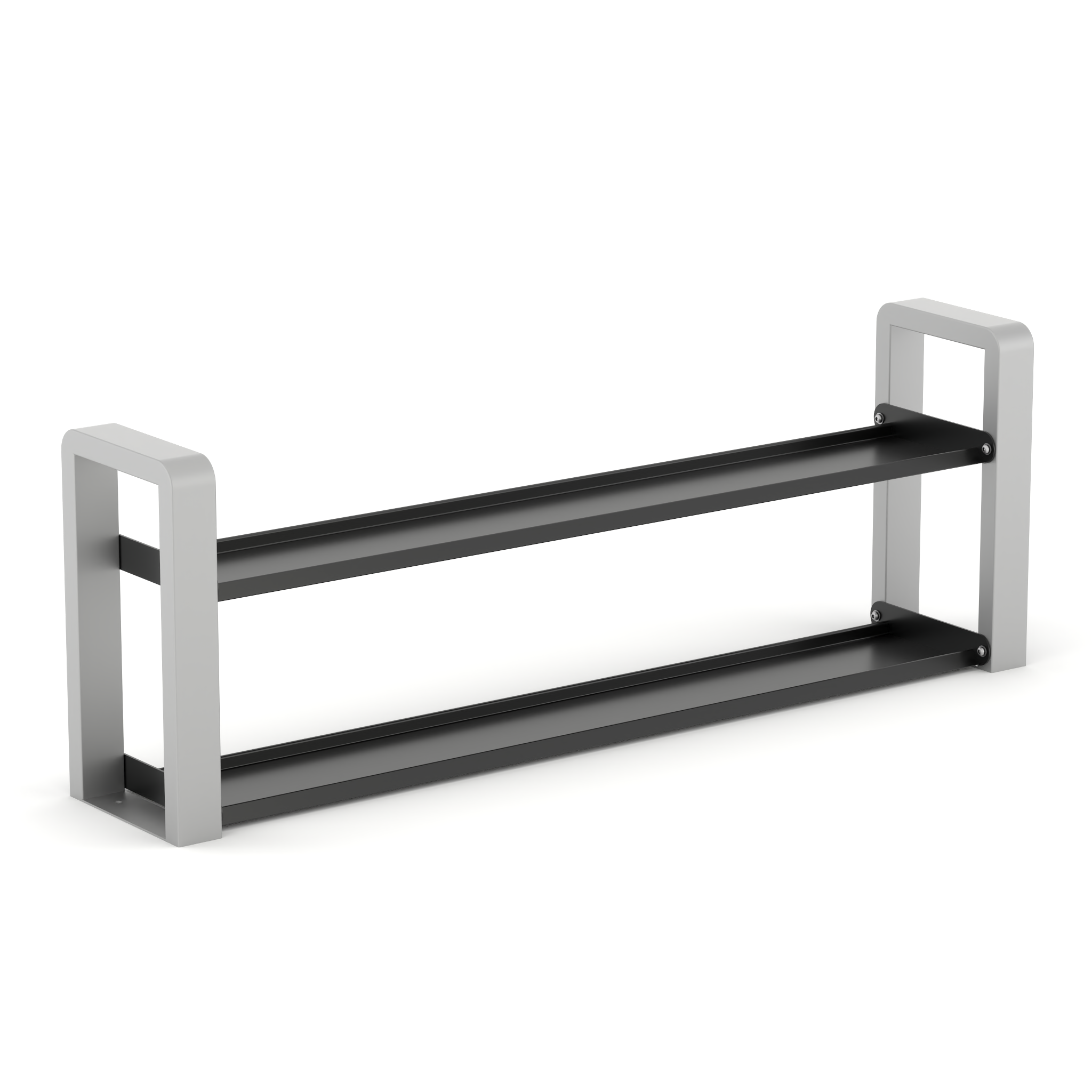 2 tier silver kettlebell storage