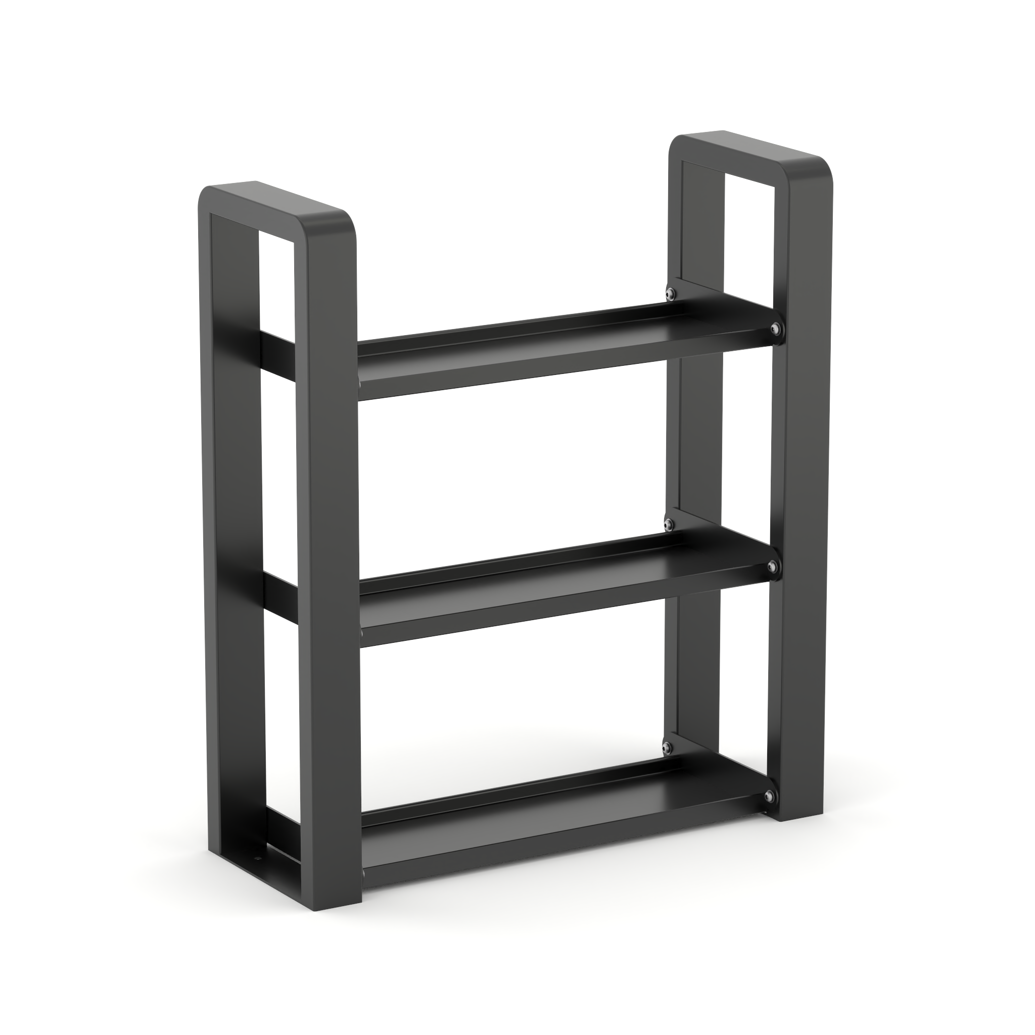 3 tier black kettlebell storage