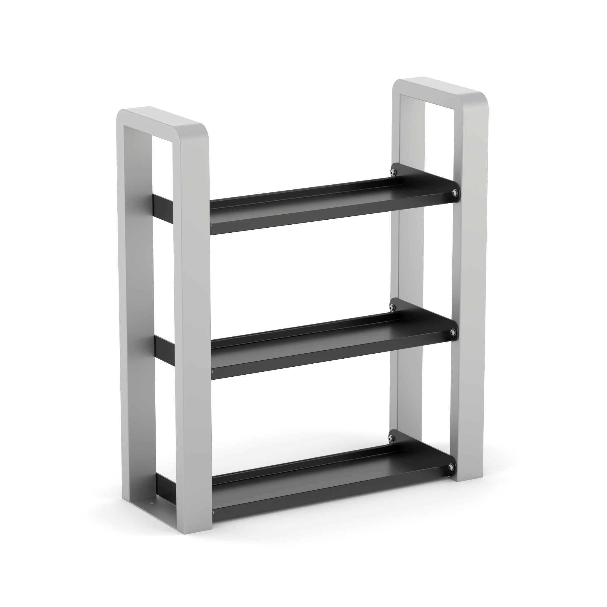 3 tier silver kettlebell storage