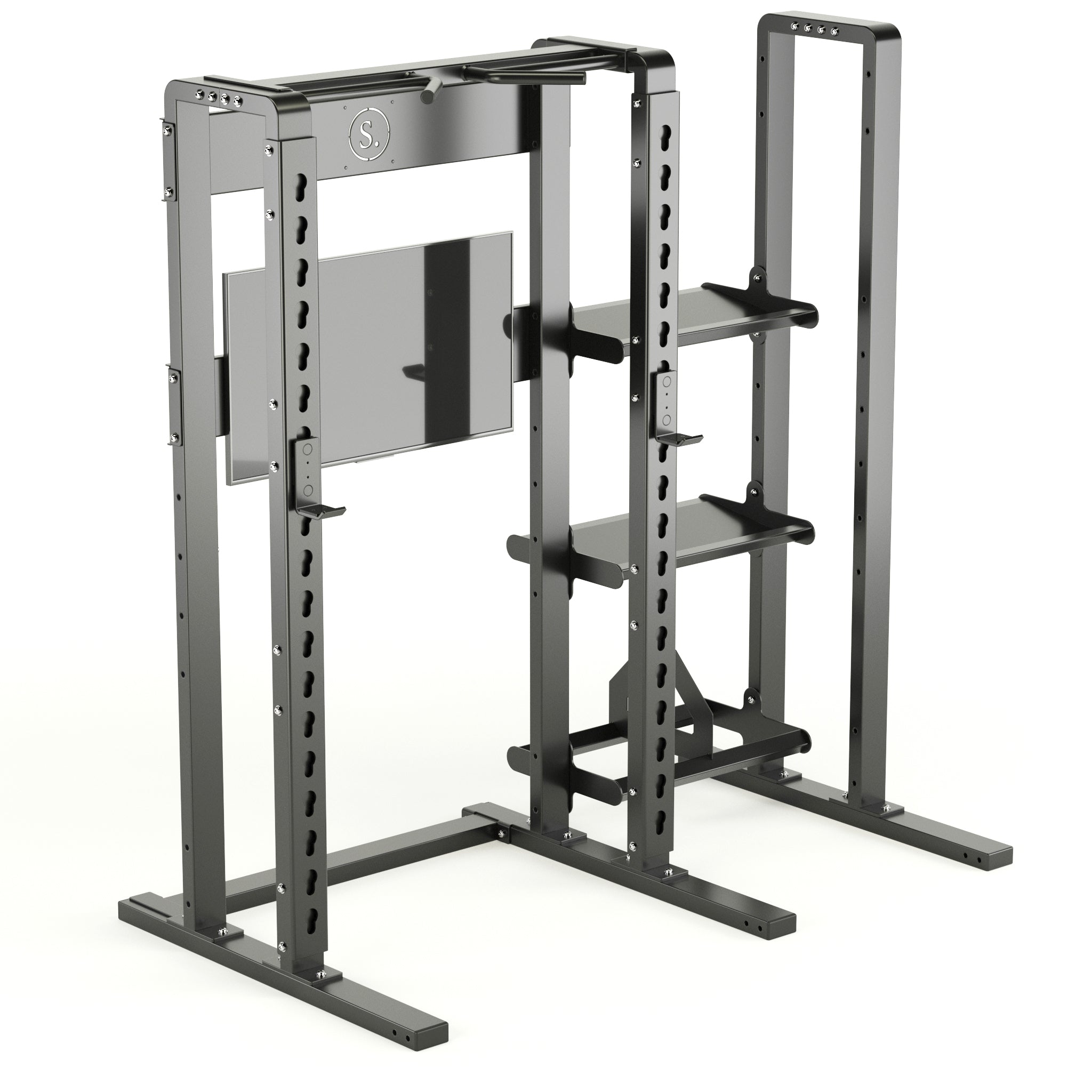 Solo Half Rack Plus with compact storage in black