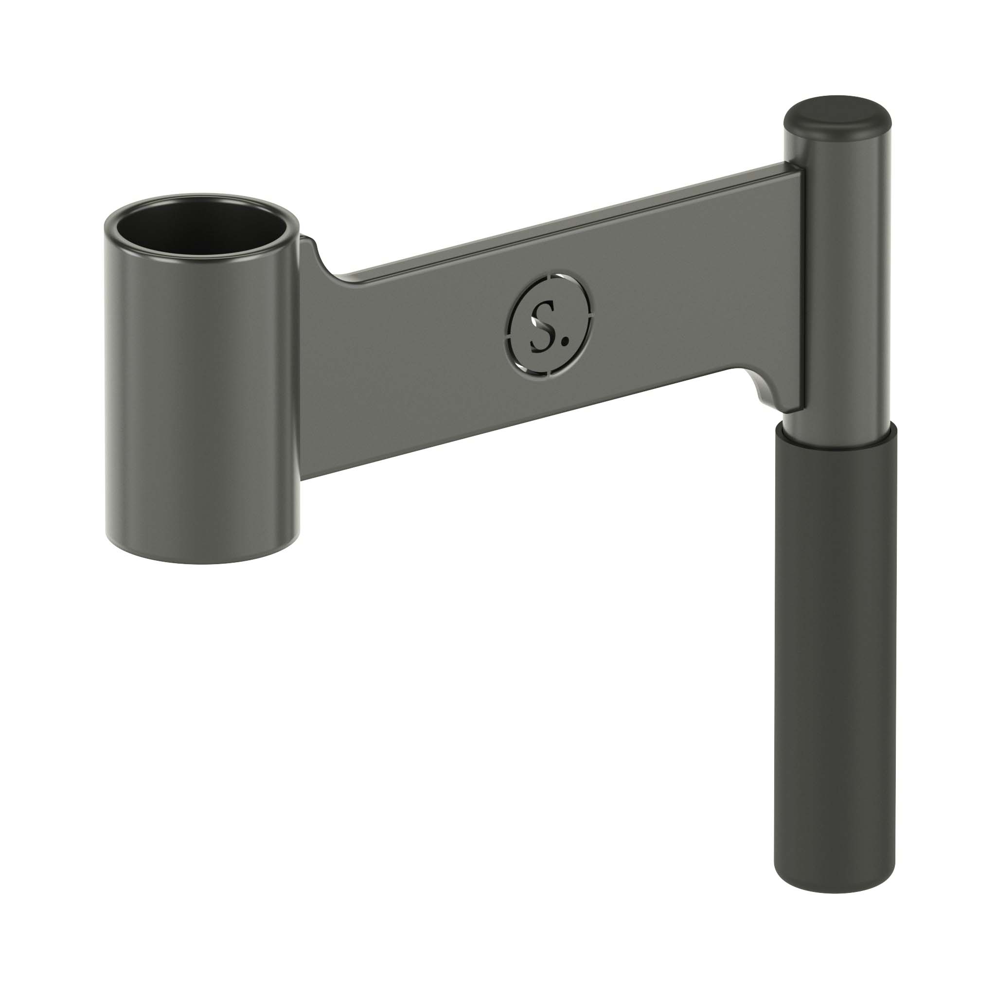 single all black landmine handle with rubber grip