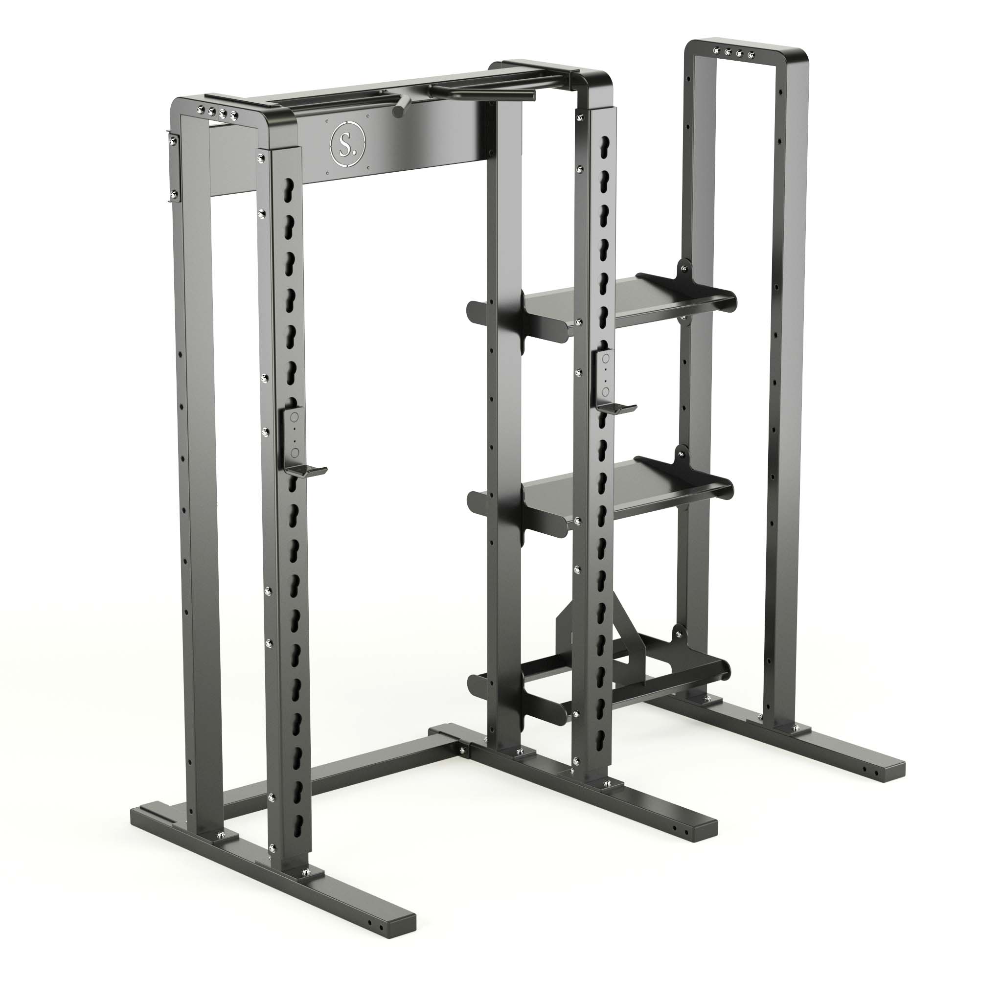 Solo half rack with compact storage in black