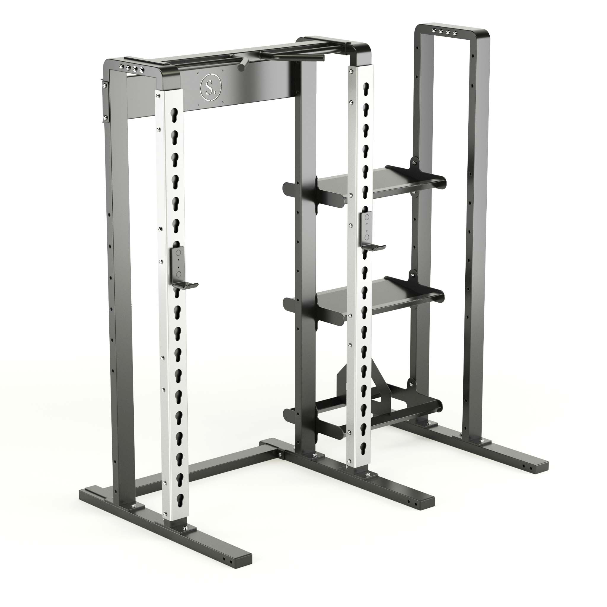 Solo half rack with compact storage in silver