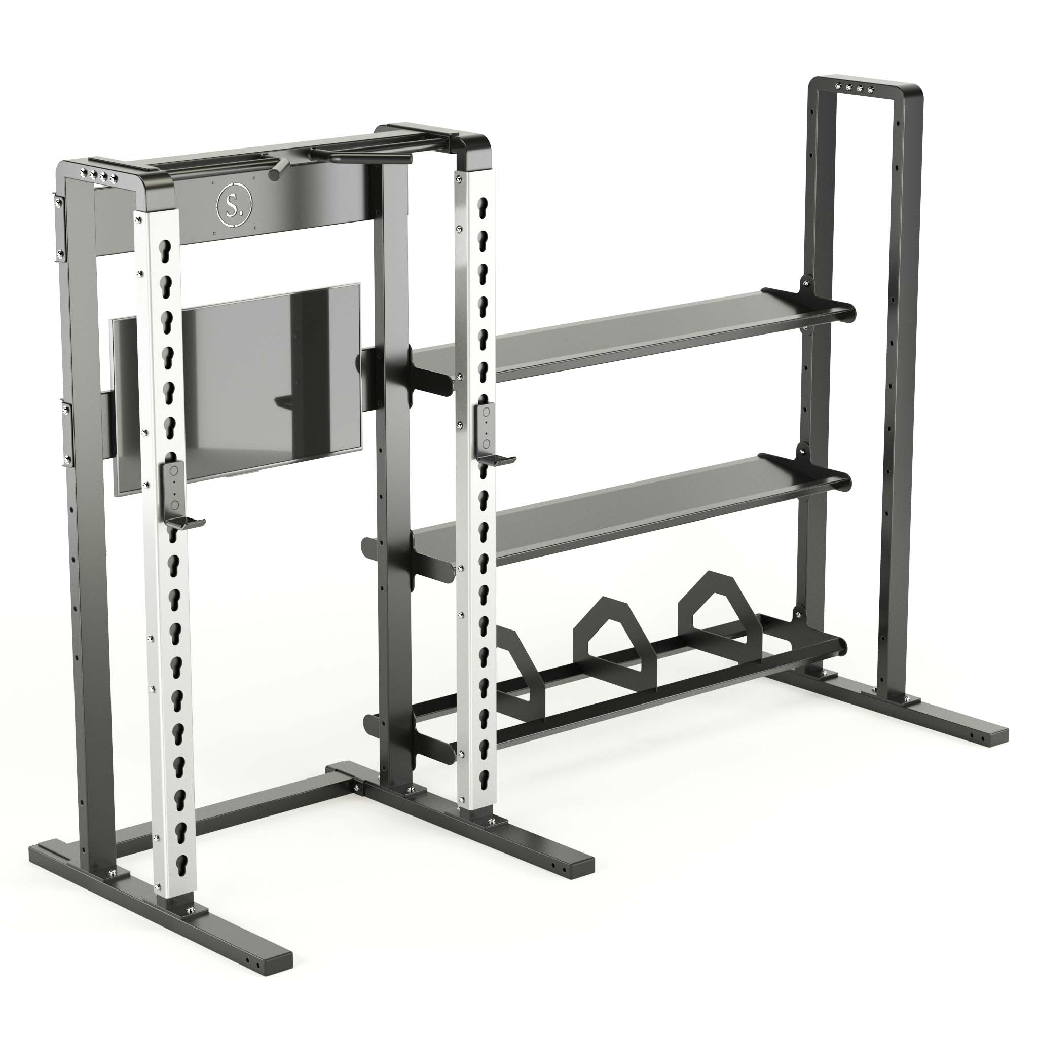 Solo Half Rack Plus with wide storage in silver