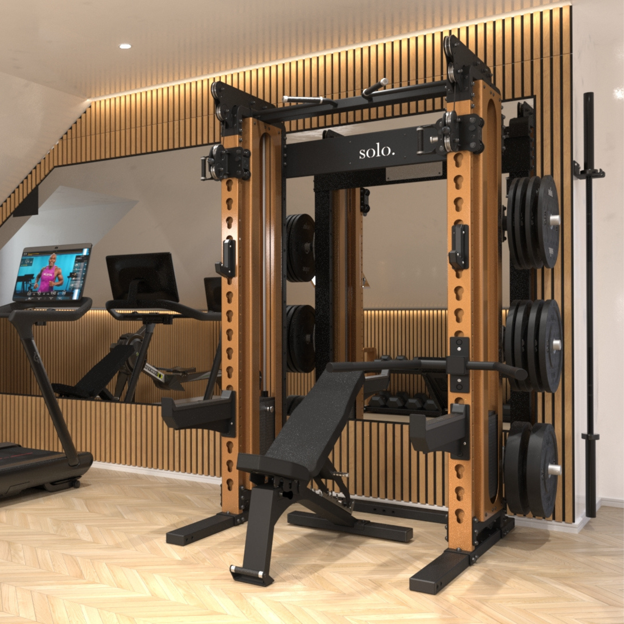 Solo Half Squat Rack with Dual Cable System