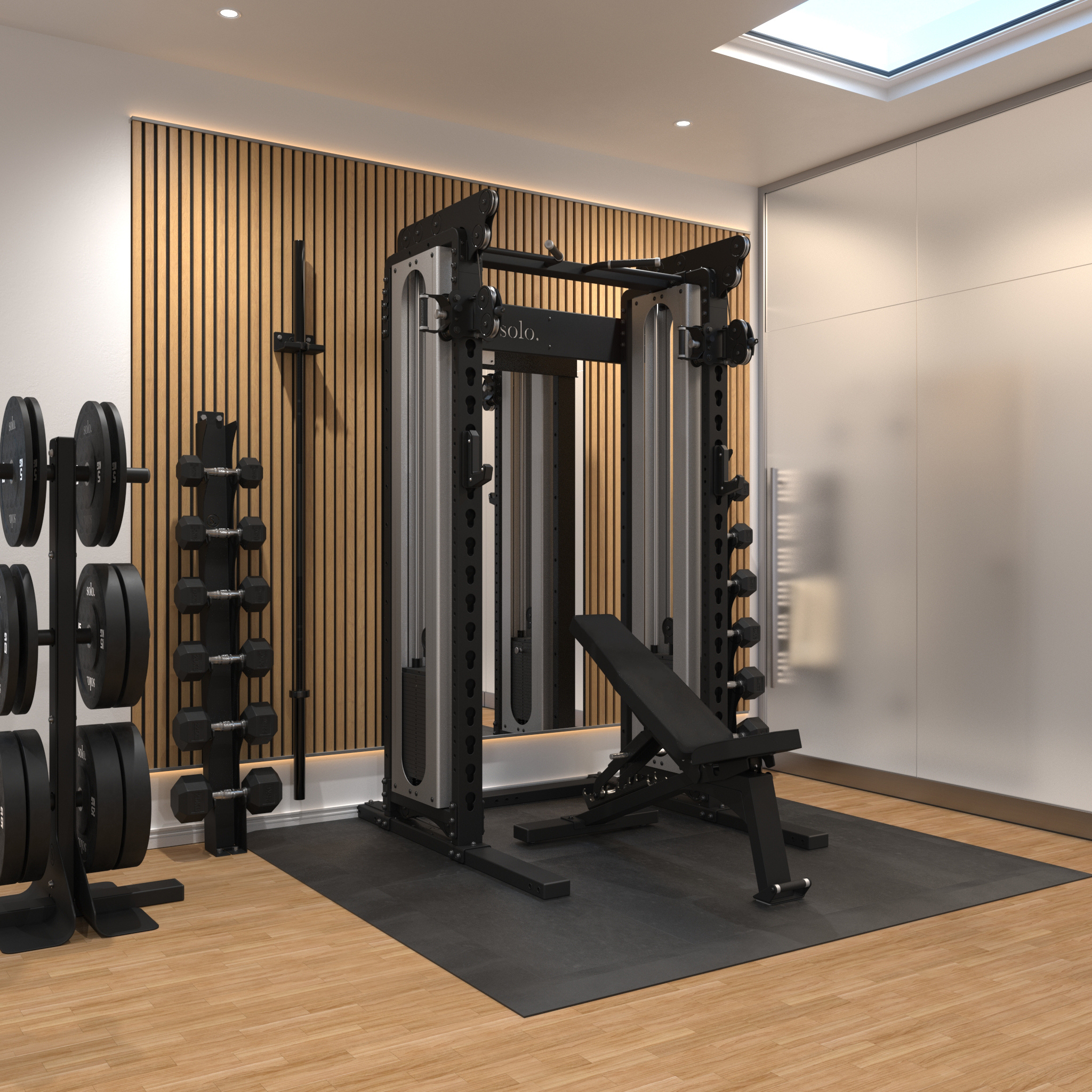 Solo Half Squat Rack with Dual Cable System