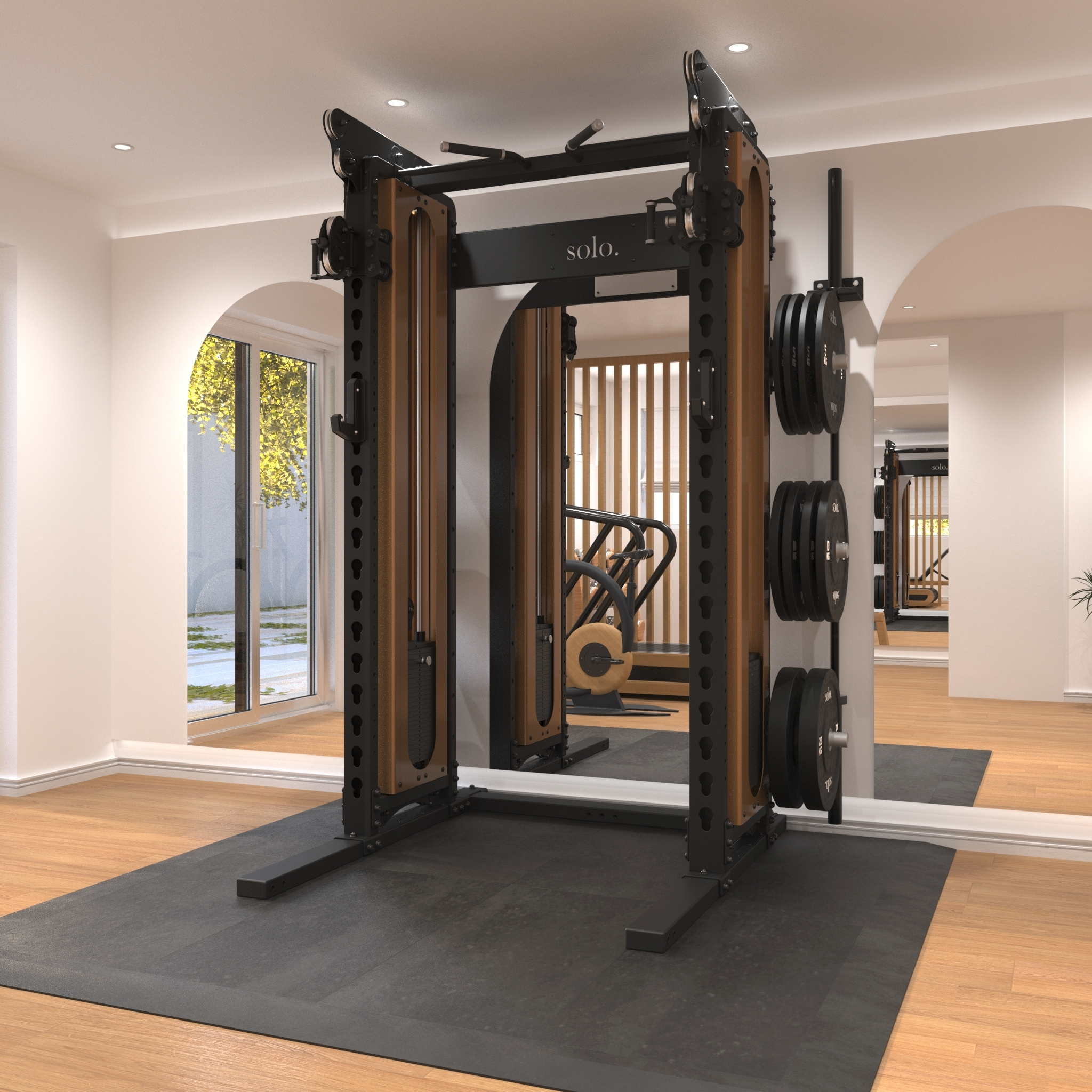 Solo Half Squat Rack with Dual Cable System