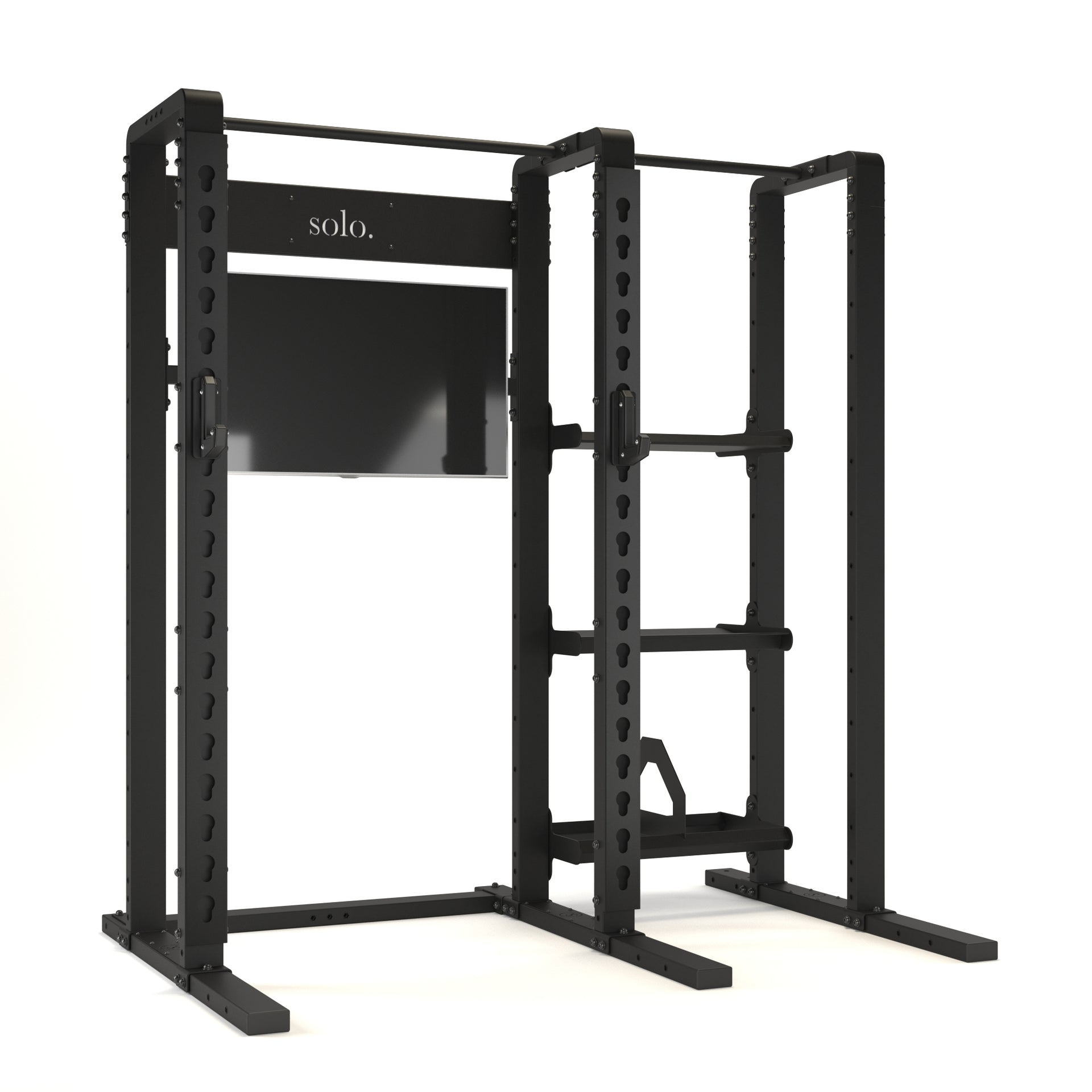 Solo Half Rack with Storage and TV Half Squat Rack with Storage