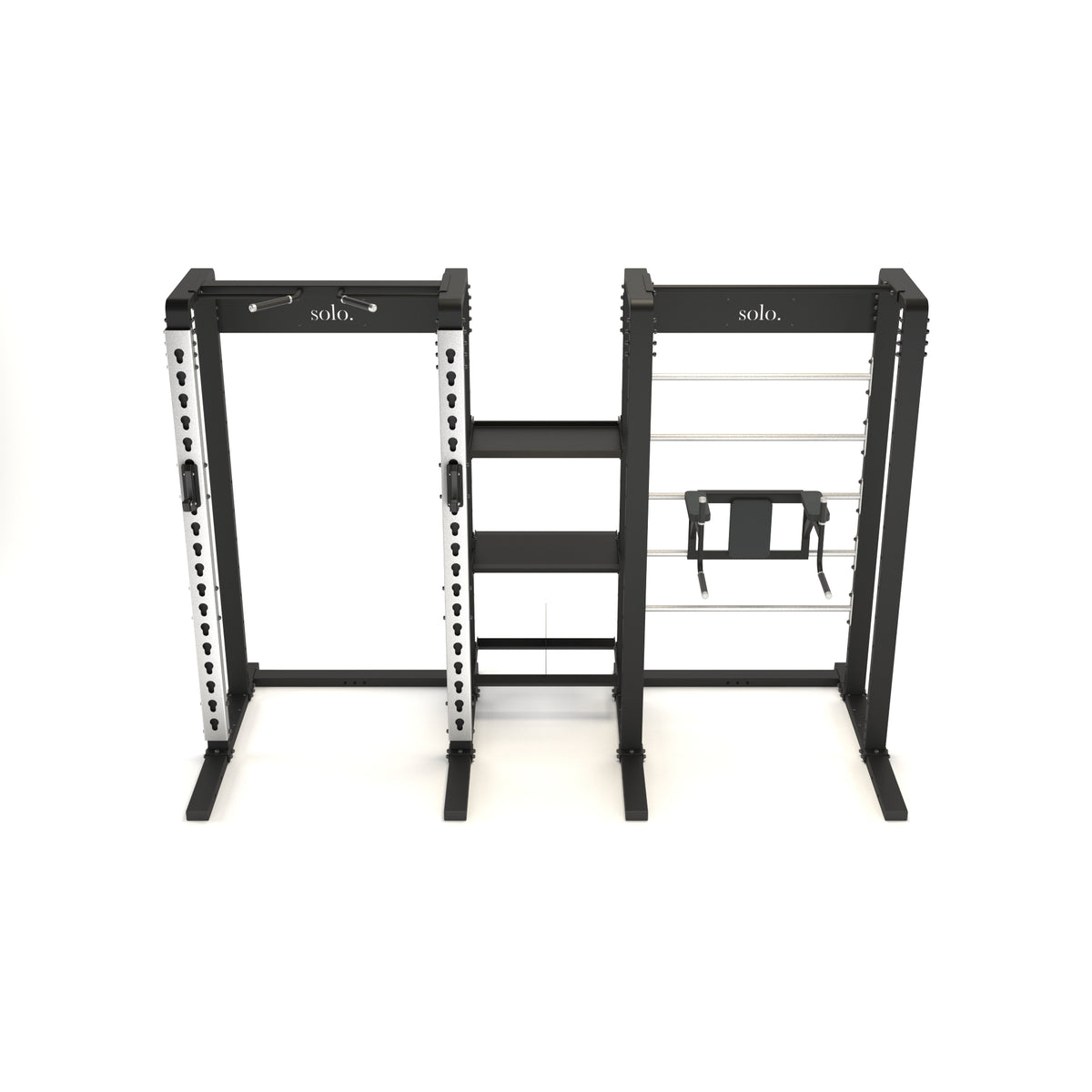 Solo Training System | Squat Rack and Storage with Leg Raise and Dip
