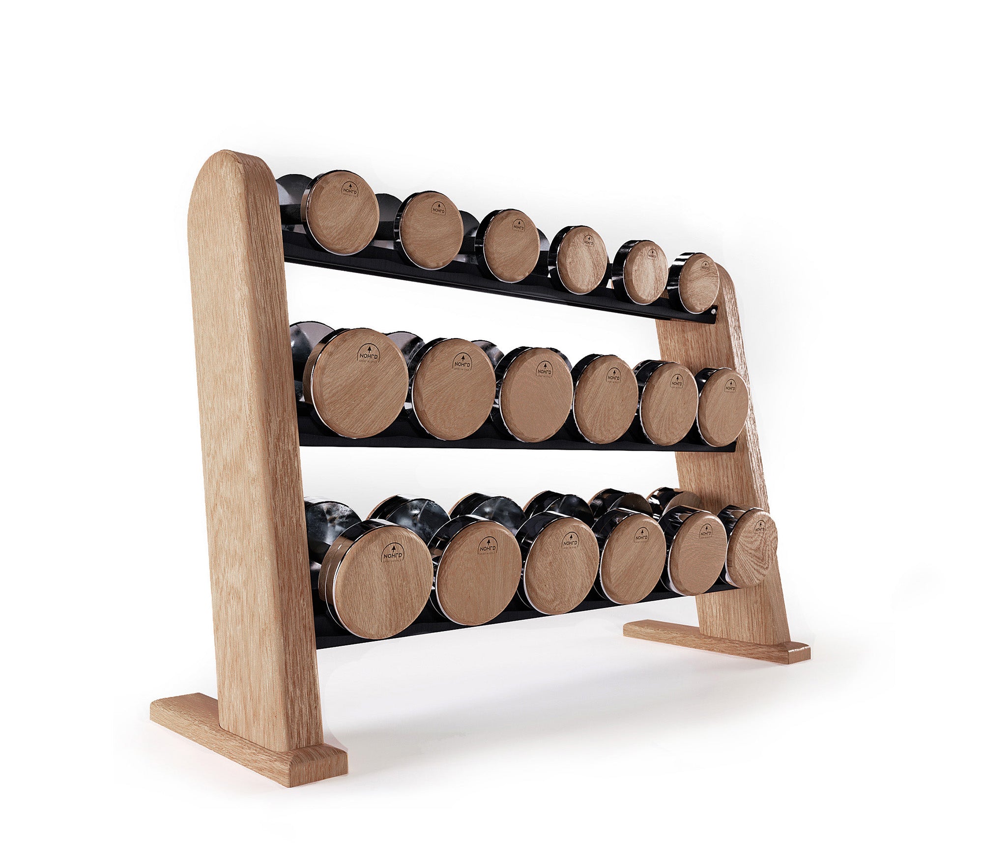 NOHRD Dumbbell Set - Premium Wood Finish