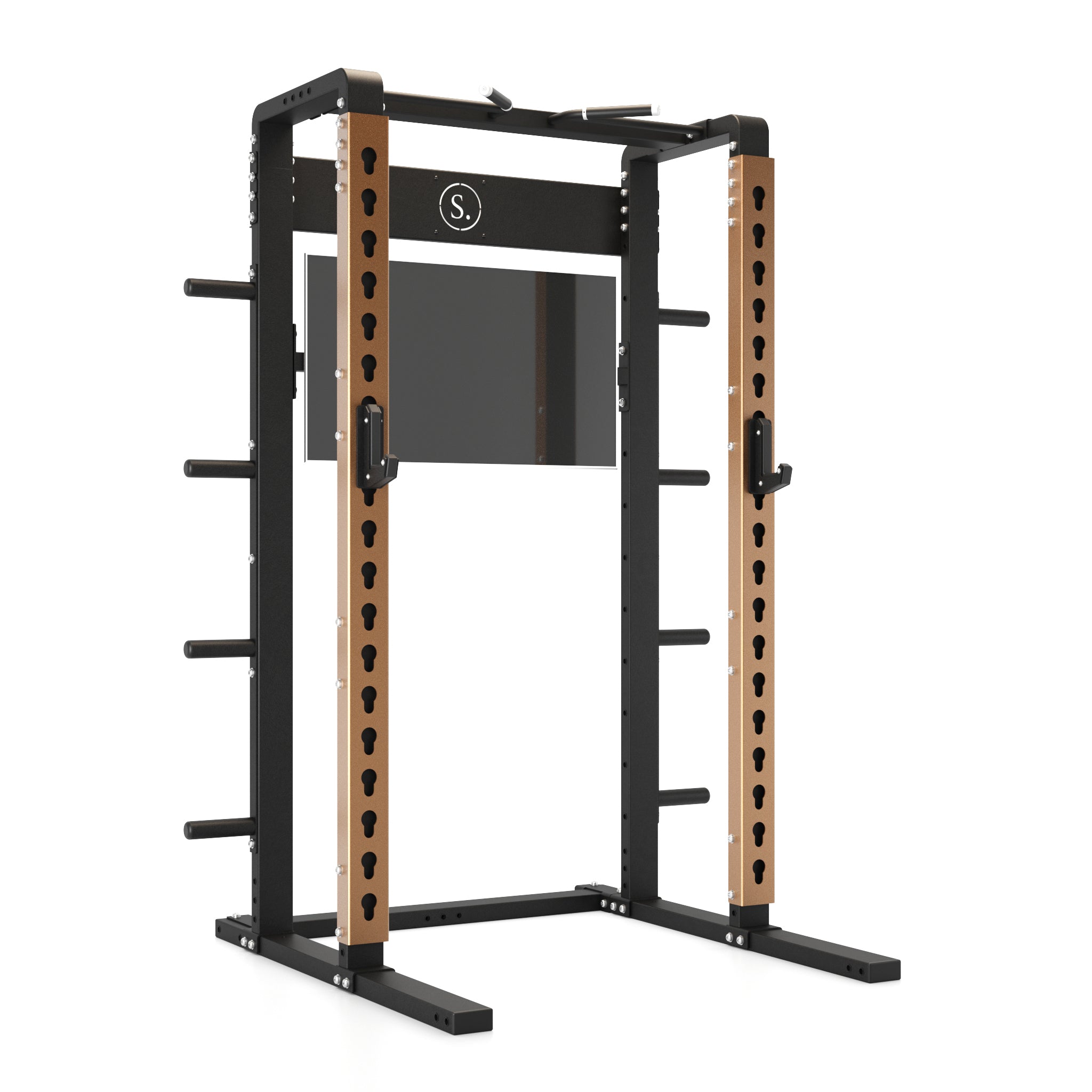 Solo Squat Rack Plus with weight horns in bronze