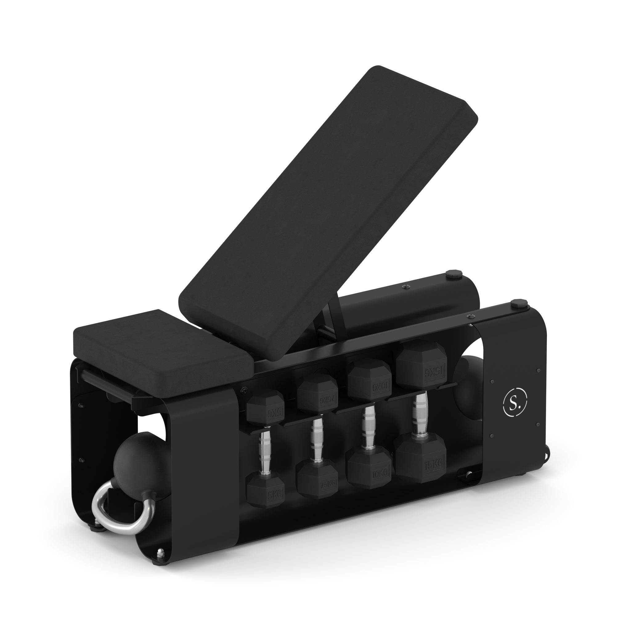 black adjustable bench with handle