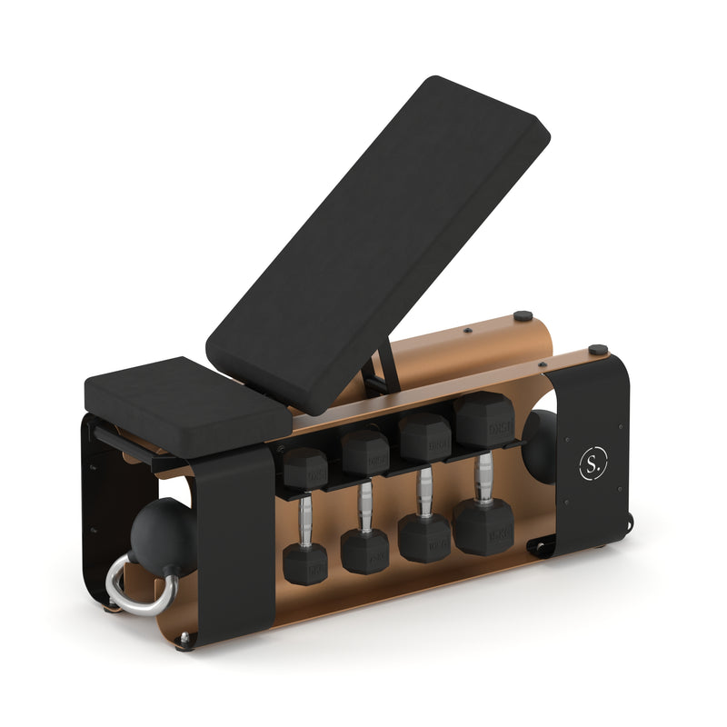 Single Rack Bench Solo Signature Adjustable Storage Bench | Luxury Home HIIT Bench