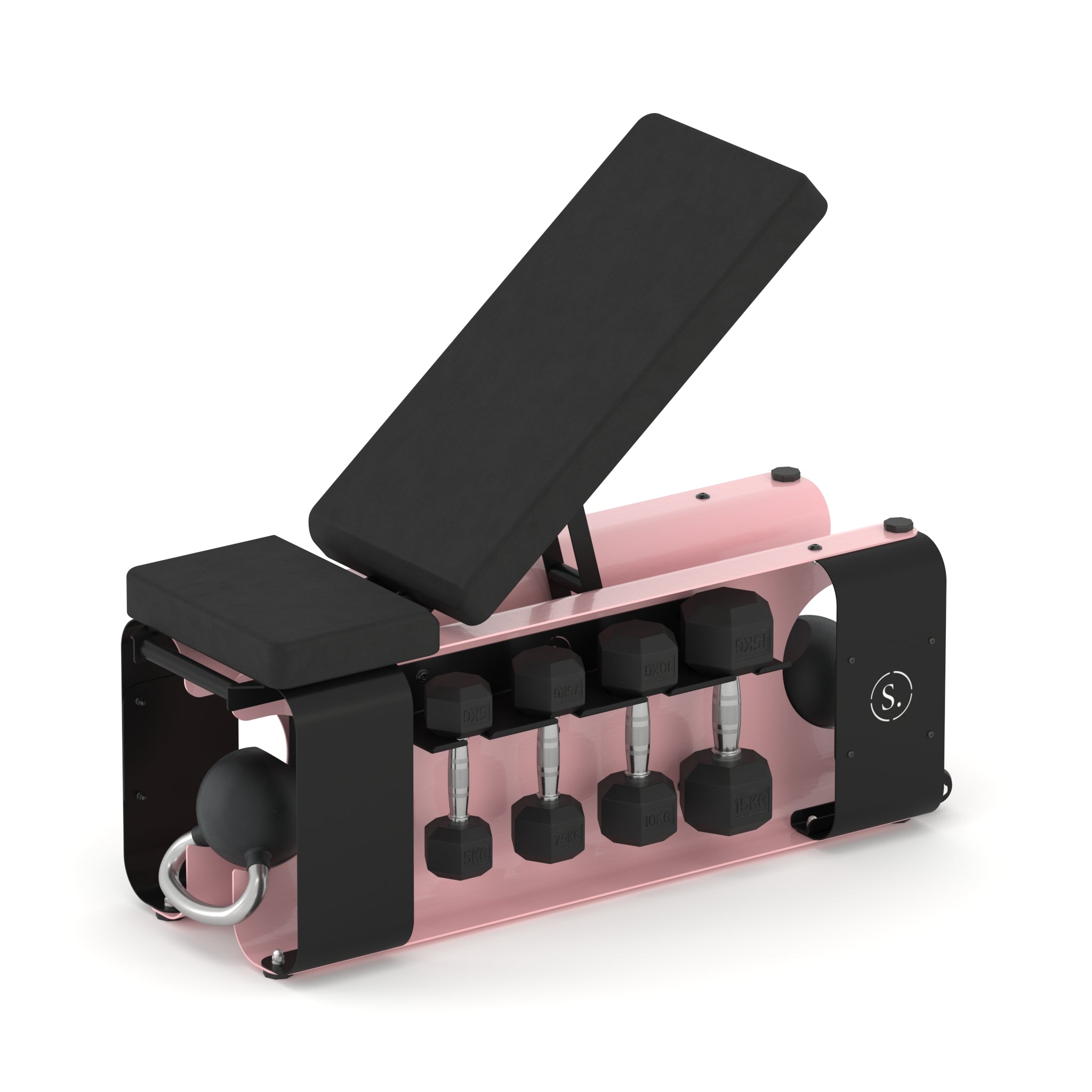 pink adjustable bench with handle