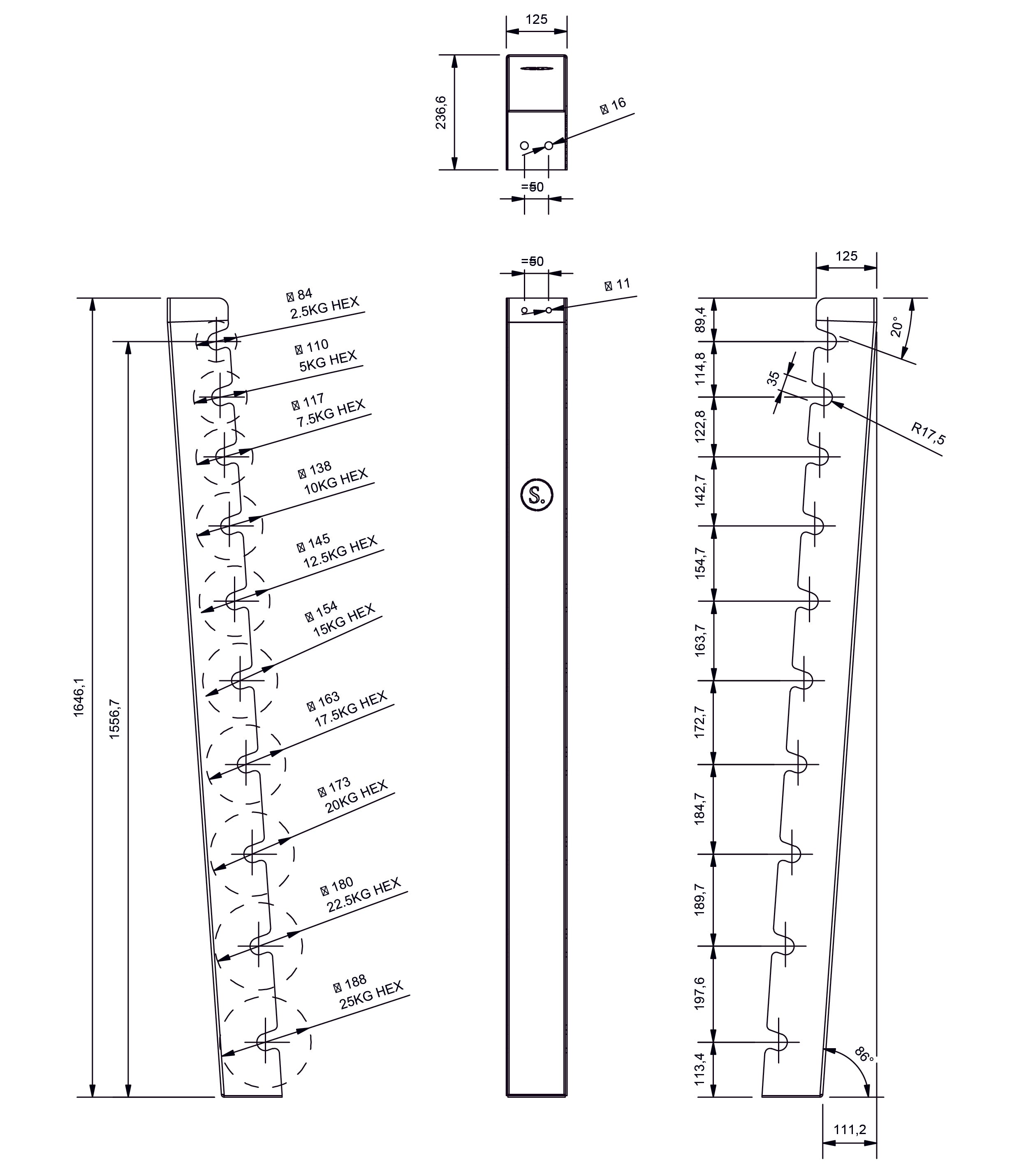 Dumbbell rack blueprints sale