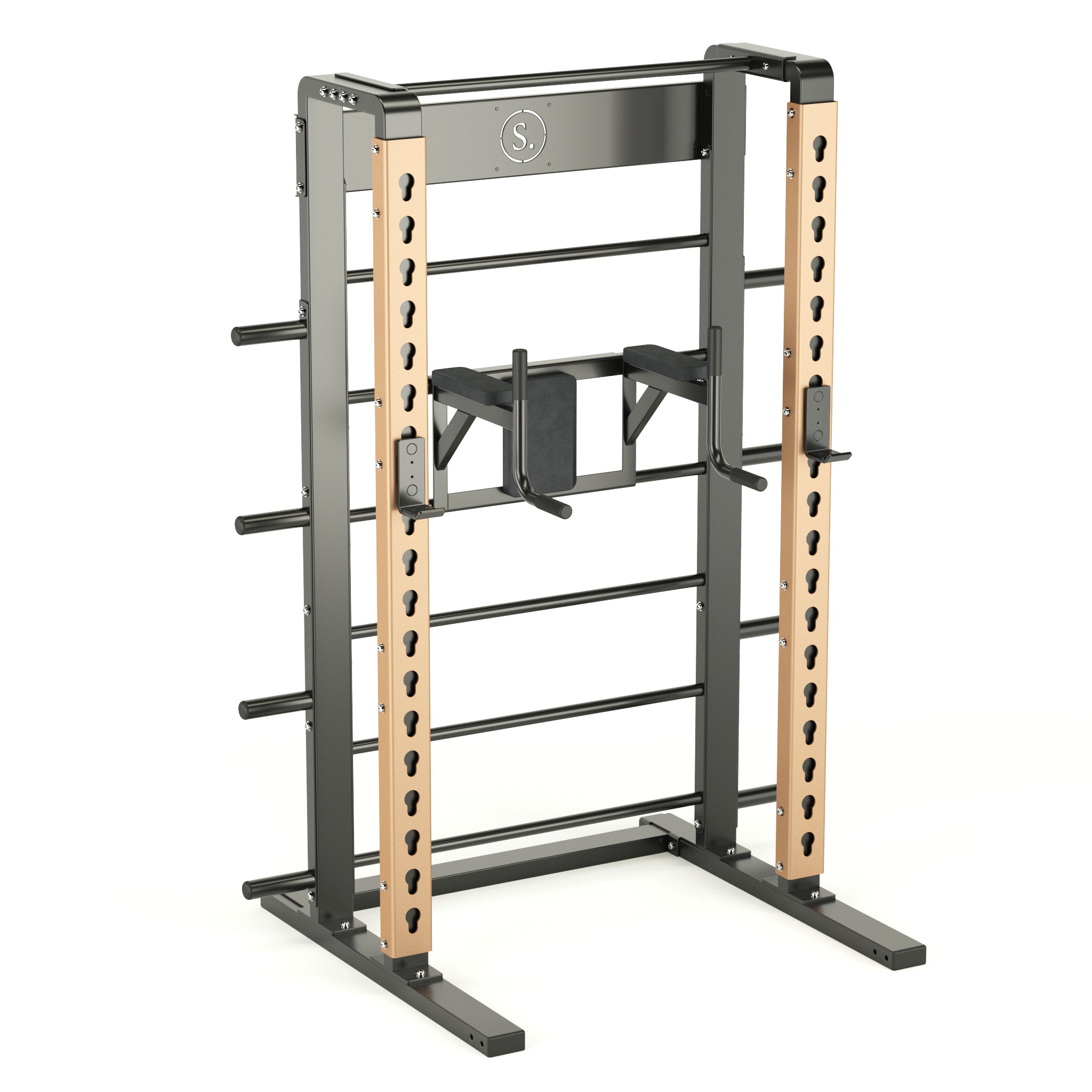 Solo Half Squat Rack with Wall Bars, Dip and Leg Raise