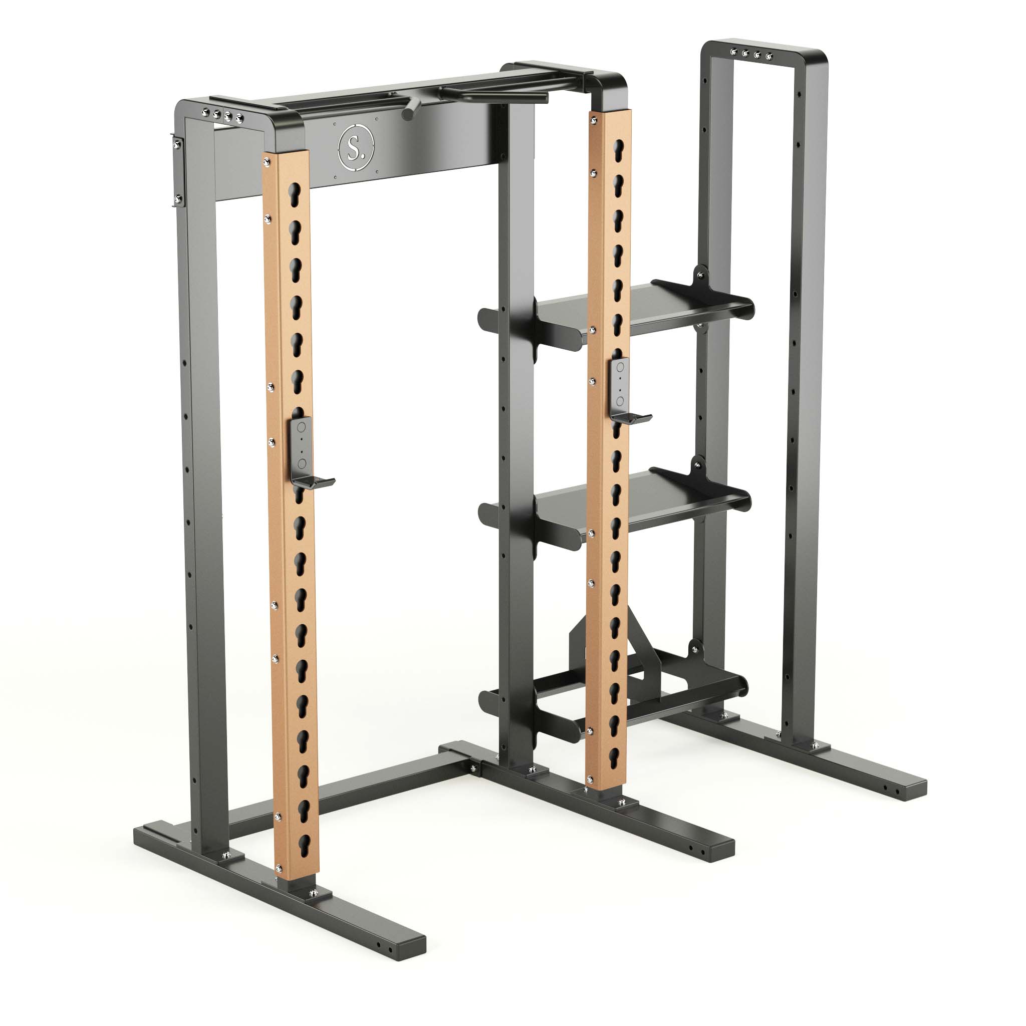 Solo half rack with compact storage in bronze