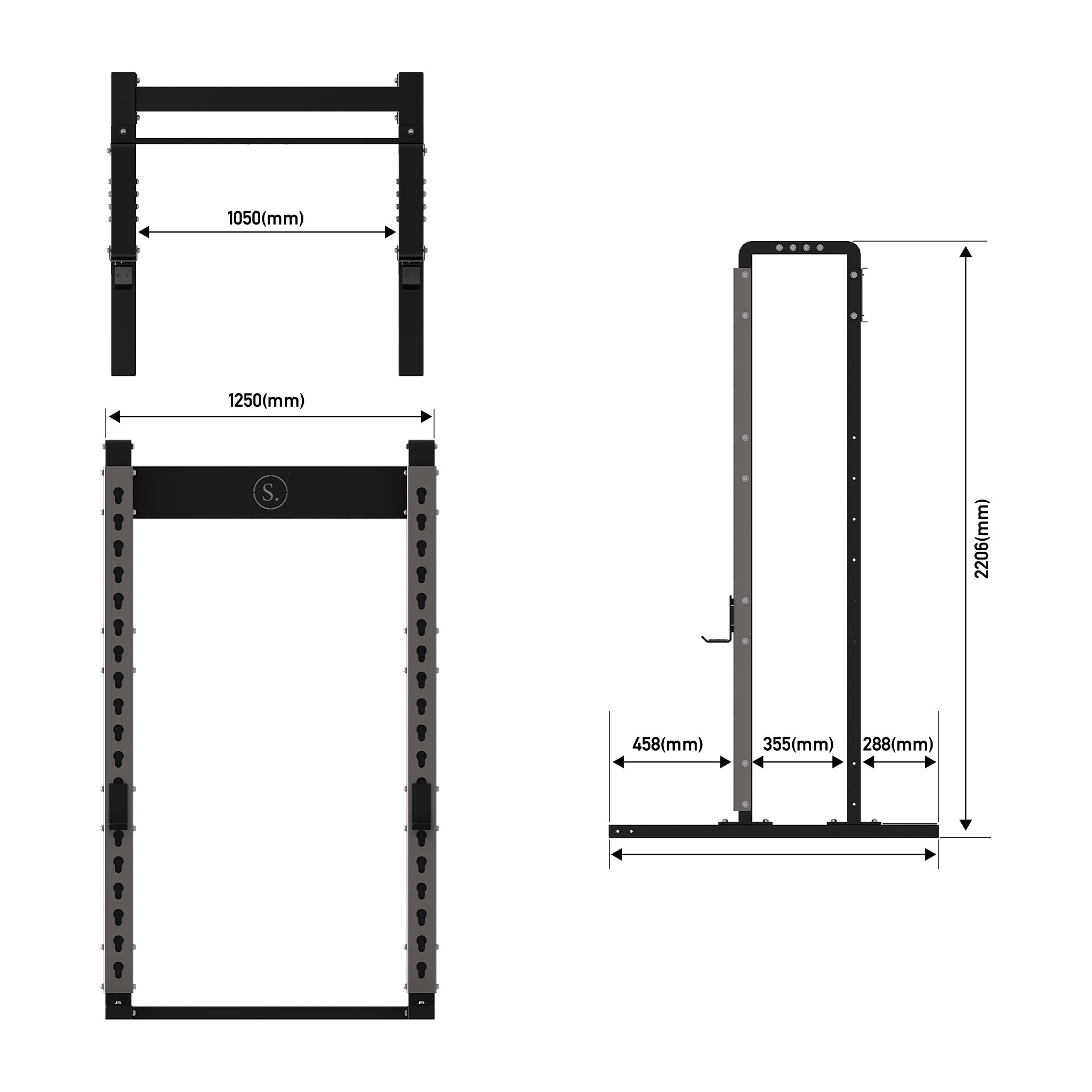 power rack dimensions