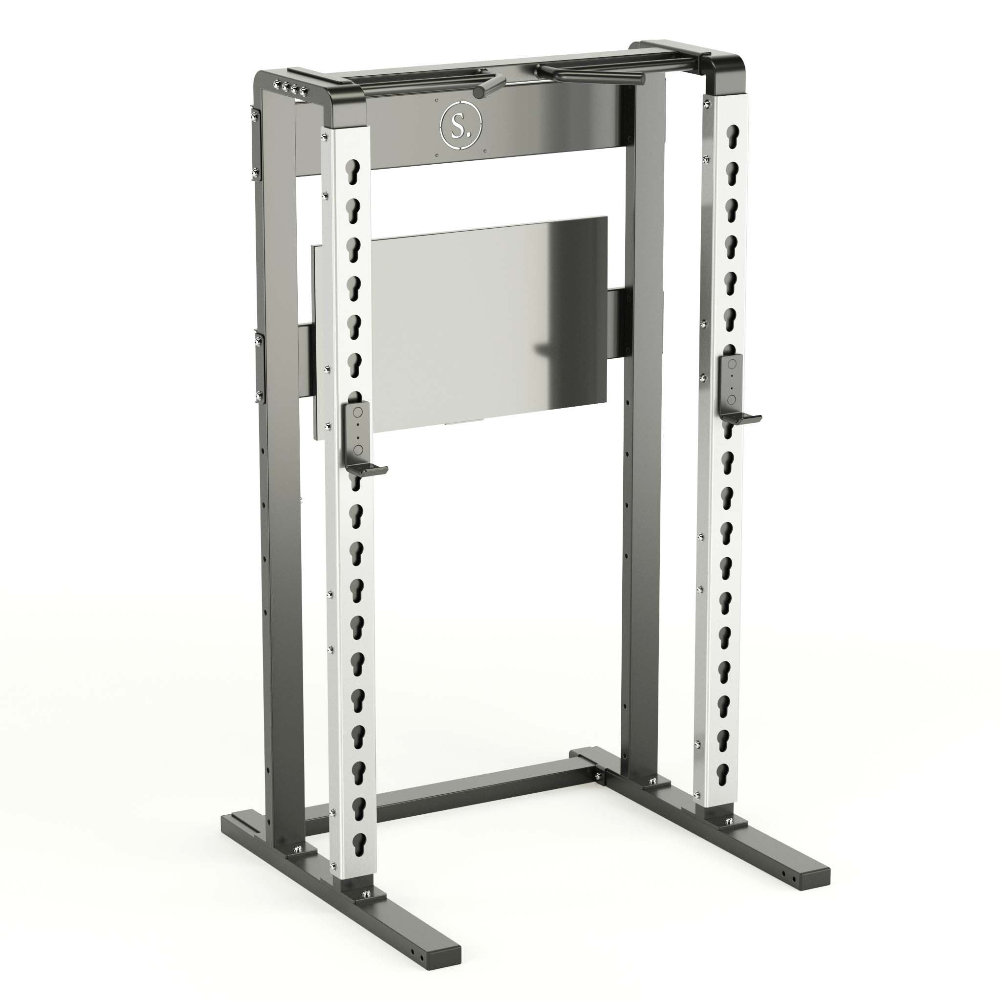 Solo Squat Rack Plus with multi-grip in silver
