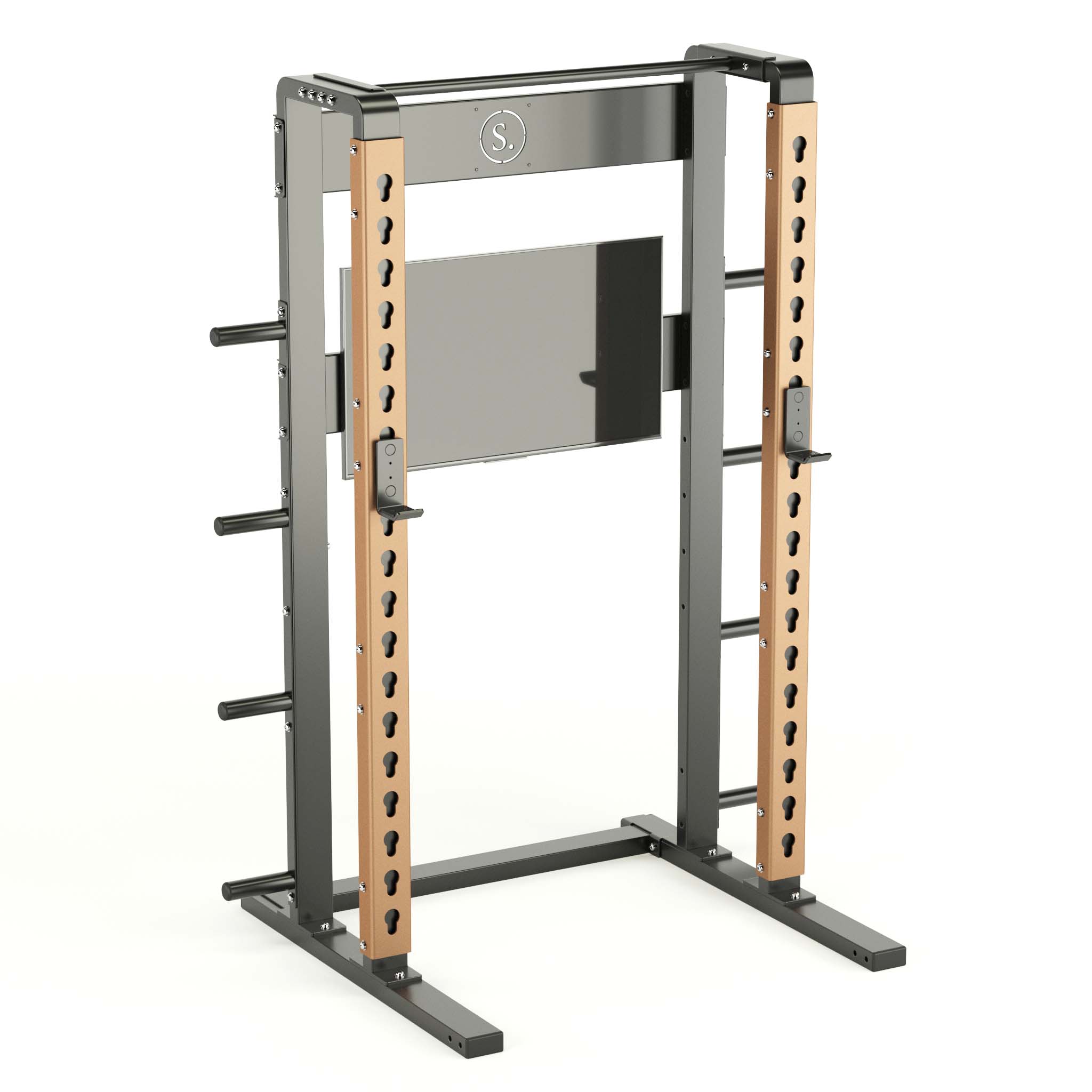 Solo Squat Rack Plus with weight horns in bronze