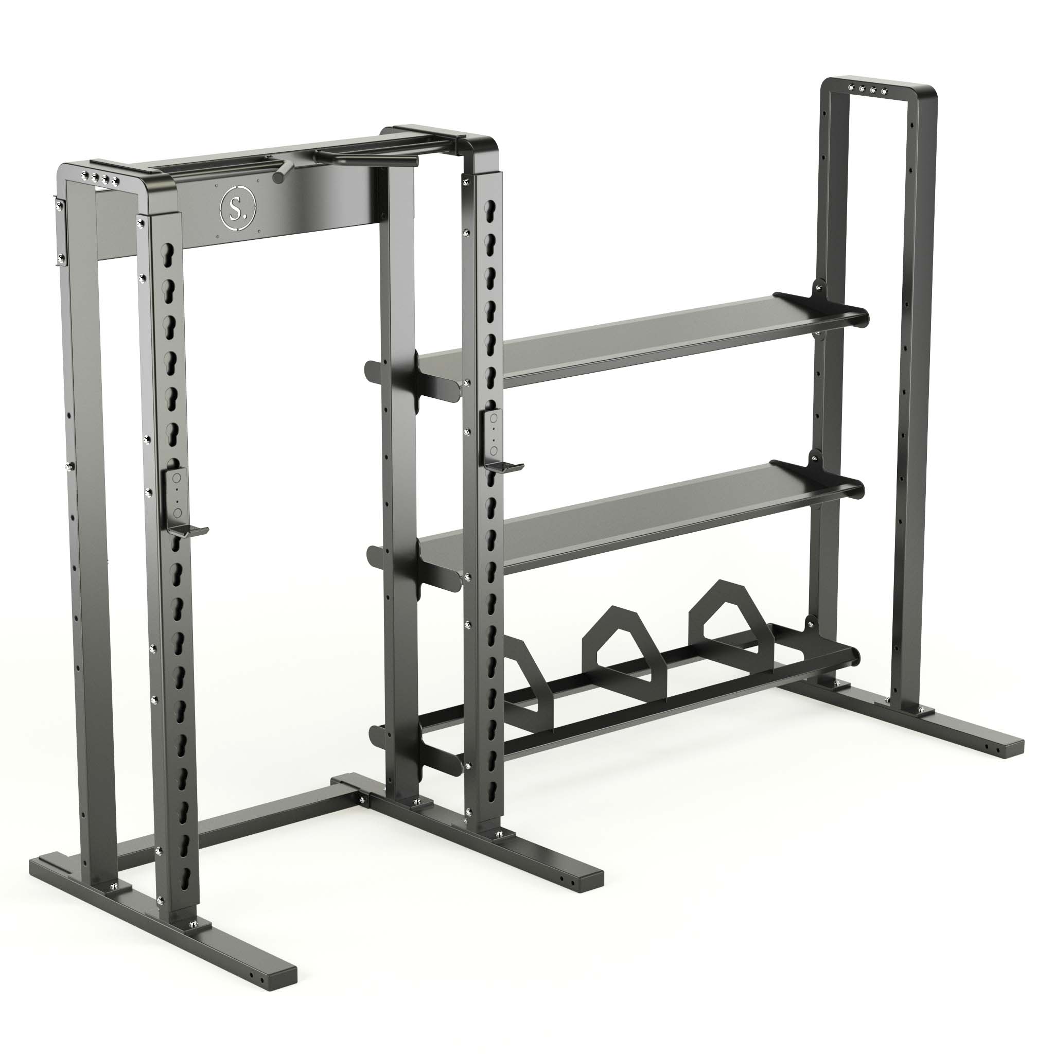 Solo half rack with wide storage in black