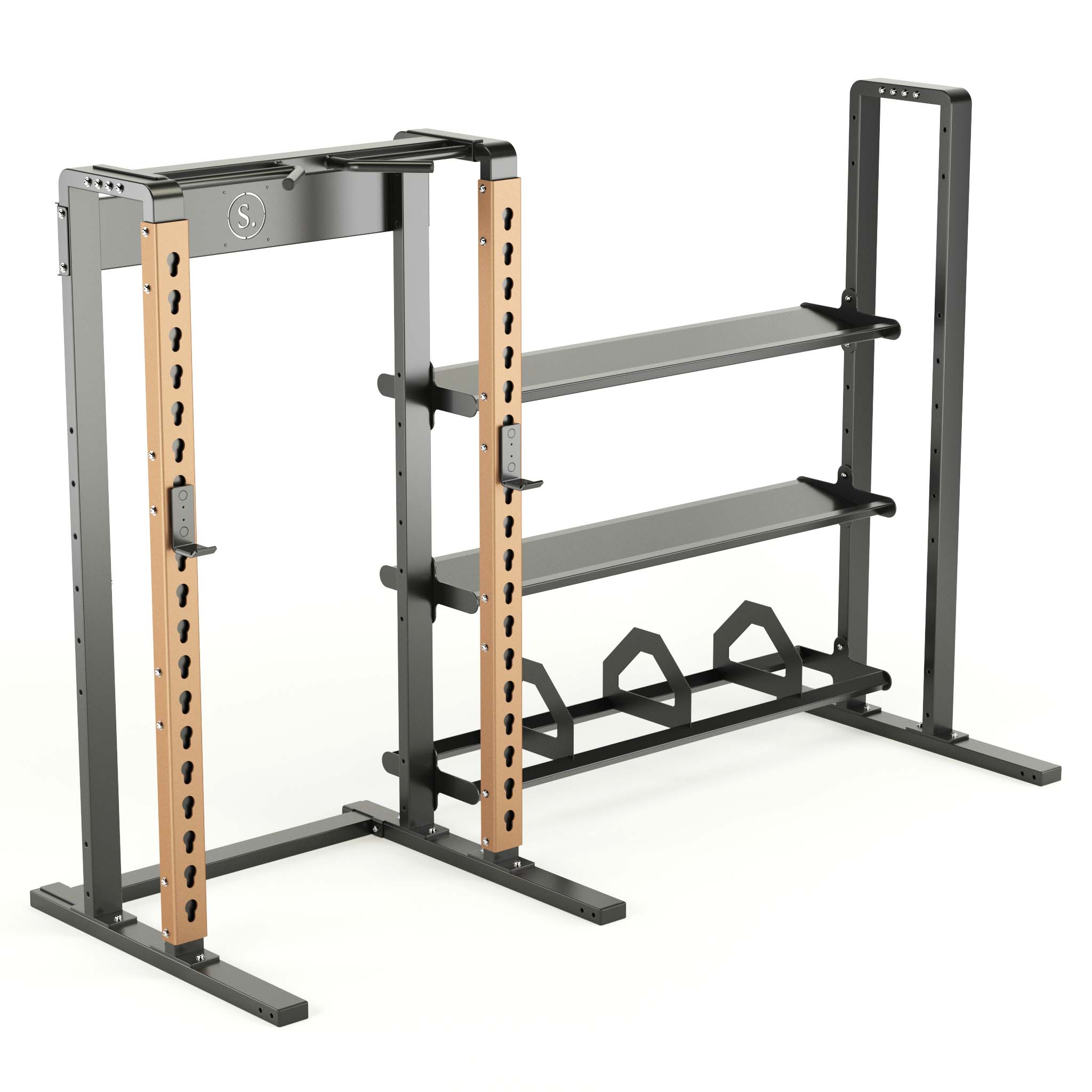 Solo half rack with wide storage in bronze
